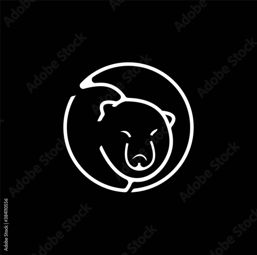 circle line shaped panda image for the animal panda logo