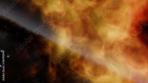 Fototapeta Naklejka Na Ścianę i Meble -  Nebula and galaxies in space. Abstract cosmos background. 3D render