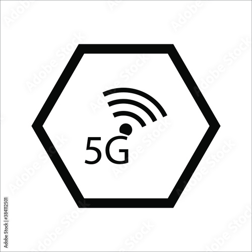 5G network technology icon. Fifth generation wireless internet symbol 
