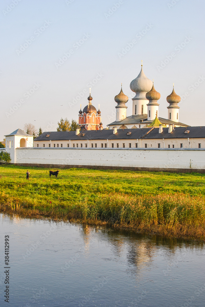 Tikhvin monastery Russia in autumn