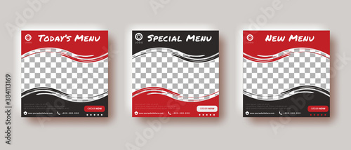  Food sale social media post square banner template