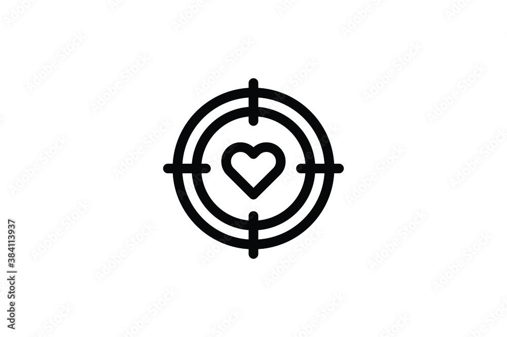 Valentine Outline Icon - Love Target Valentine Outline Icon - Love Target