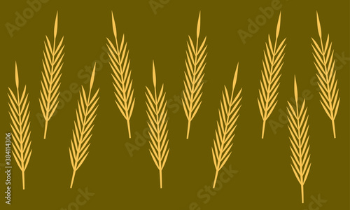 Ears of wheat. Seamless border or pattern. Vector illustration for background