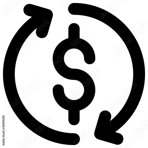 
Dollar sign with rotating cycle showing the concept of money exchange 
