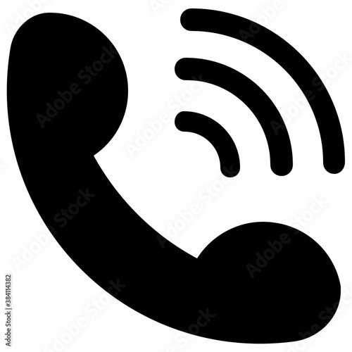 
A telephone receiver depicting call process  
