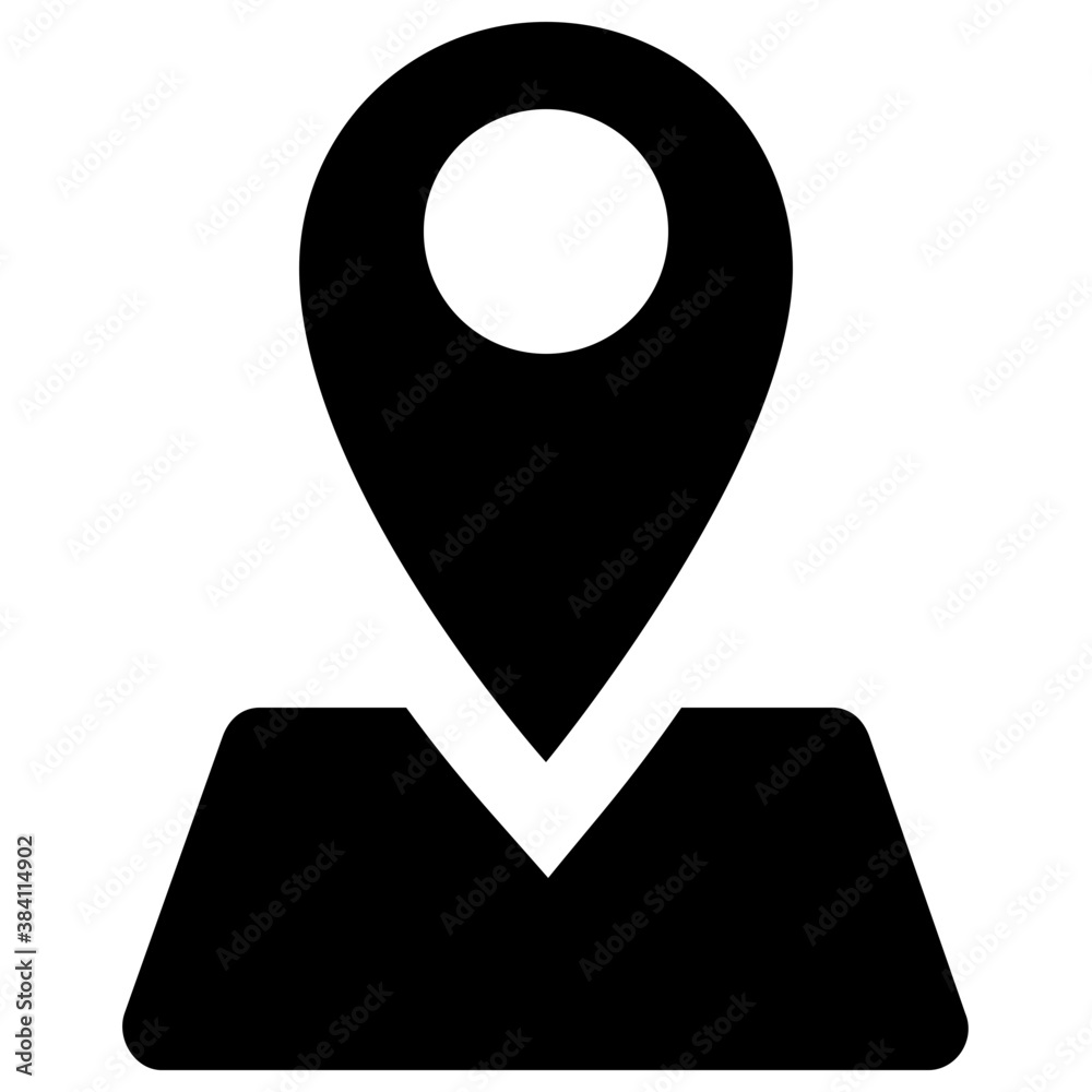 
Navigating pointer on an opened map representing map marker
