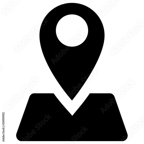 
Navigating pointer on an opened map representing map marker
