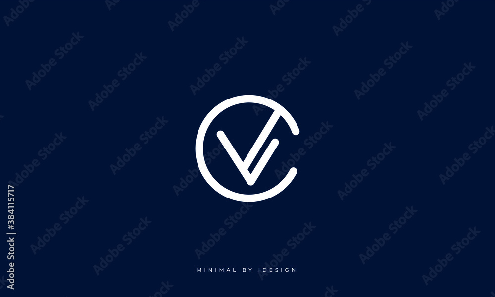 Alphabet letter icon logo CV or VC Alphabet letter icon logo CV or VC