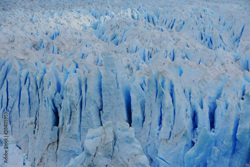 Ice forms of the Perito Moreno Glacier, Patagonia, Argentina.
