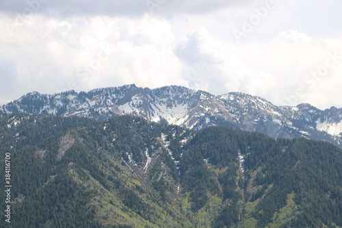 Snowcapped Wasatch Mountains in late spring, Salt Lake City, Utah