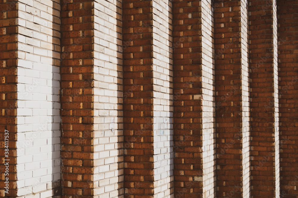 Corners of the brick wall abstract background