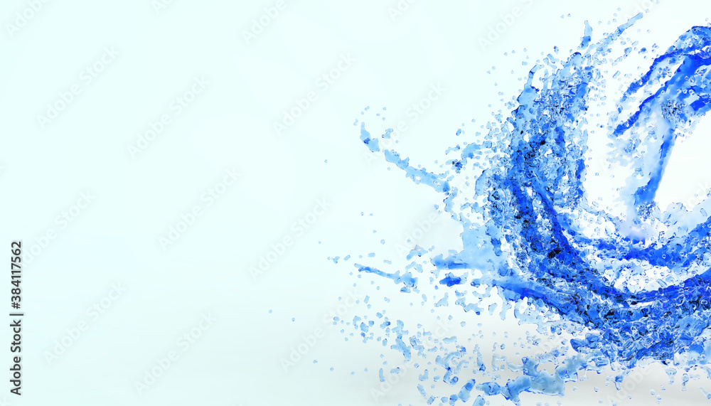 Obraz premium Splash liquid and blue Water on blue background - 3d rendering