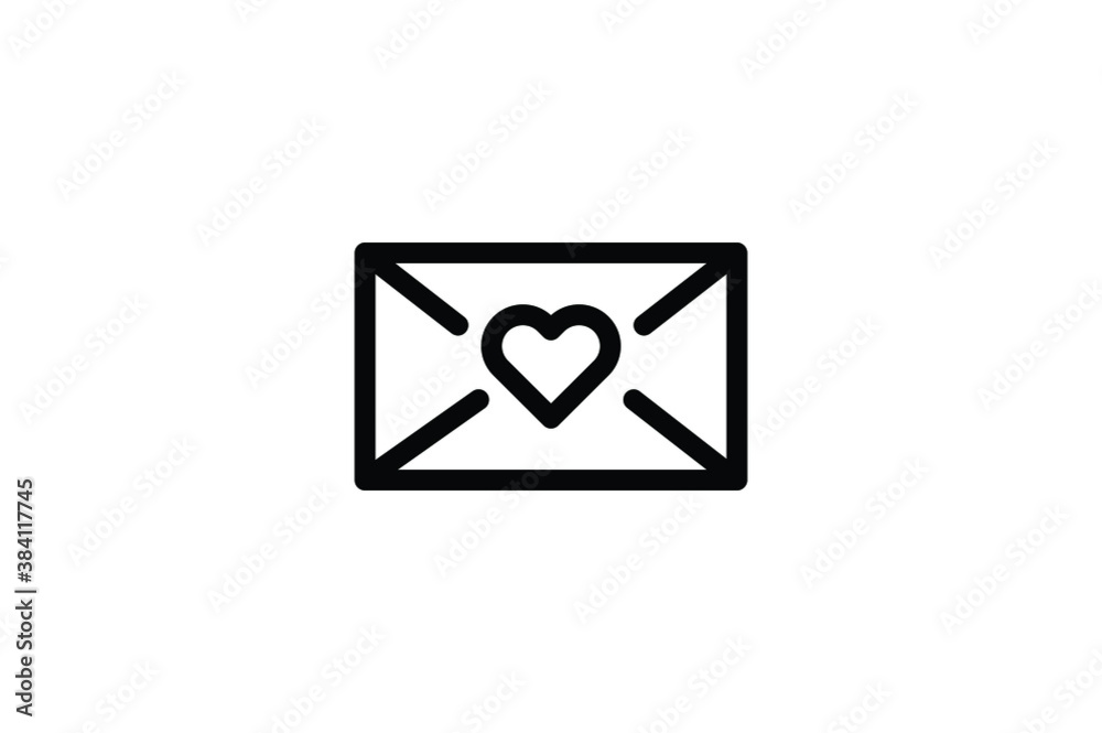 Valentine Outline Icon - Mail Valentine Outline Icon - Mail