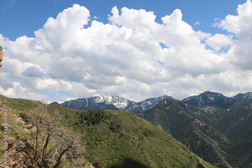 Snowcapped Wasatch Mountains in late spring, Salt Lake City, Utah