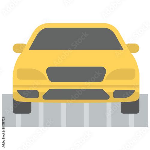 
Car in the water depicting car wash symbol 

