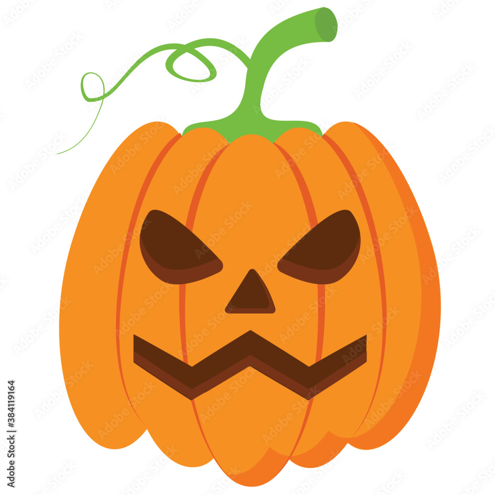 
A halloween character symbolizing unamused pumpkin 
