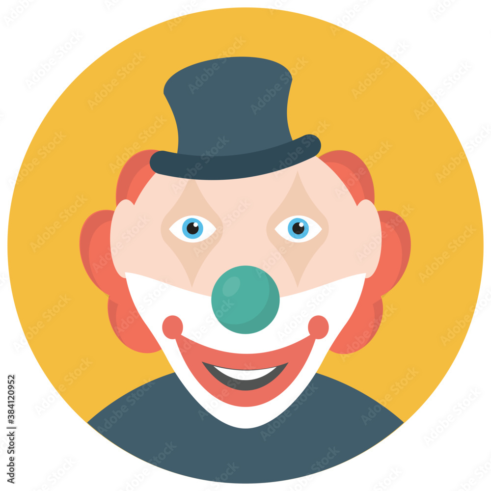 A white face joker known as auguste clown
A white face joker known as auguste clown