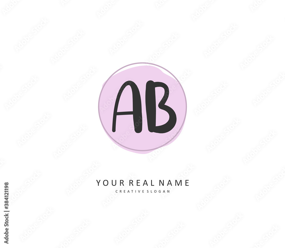 AB Initial letter handwriting and signature logo. A concept handwriting initial logo with template element. AB Initial letter handwriting and signature logo. A concept handwriting initial logo with template element.