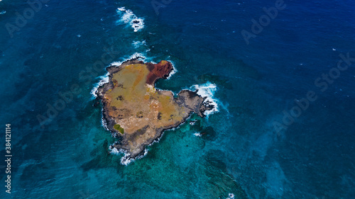 Aerial Desert island, Oahu, Hawaii
