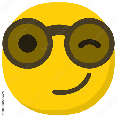 
Emoji face smiling and wearing sunglasses that is used to denote a sense of cool emoji
