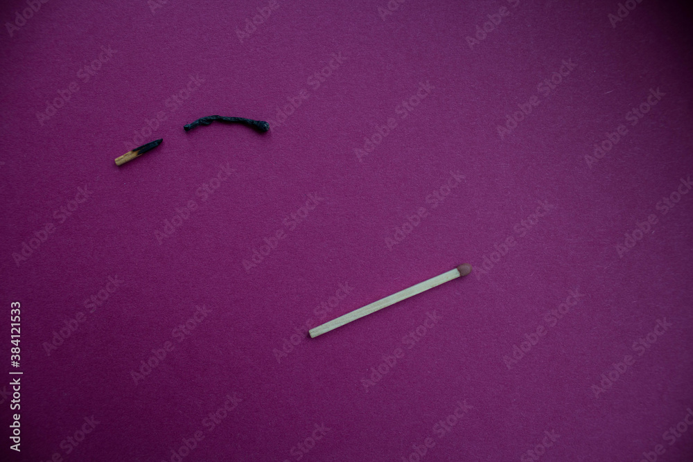 a burnt match broken in half and whole match a burnt match broken in half and whole match
