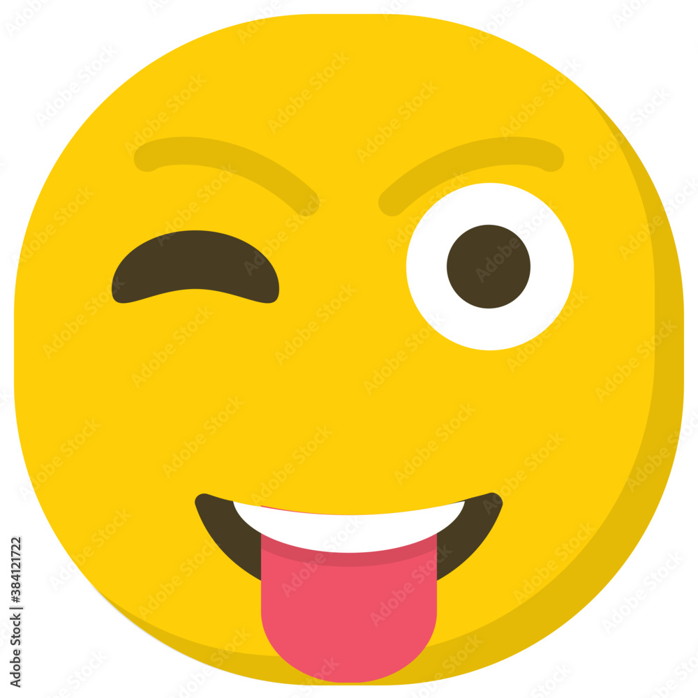 Fototapeta premium An emoji winking an eye 