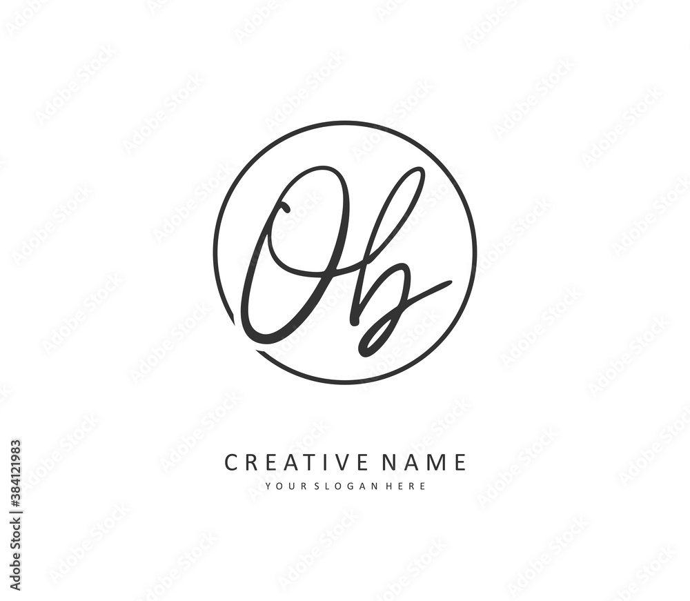 O B O Initial letter handwriting and signature logo. A concept handwriting initial logo with template element. O B O Initial letter handwriting and signature logo. A concept handwriting initial logo with template element.