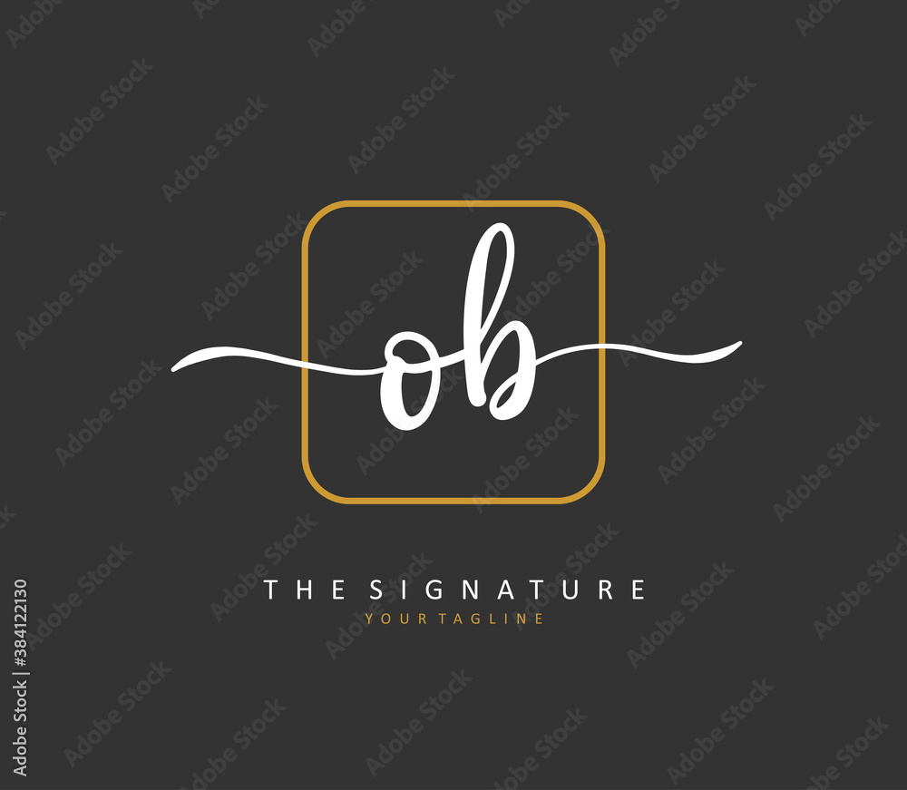 O B O Initial letter handwriting and signature logo. A concept handwriting initial logo with template element. O B O Initial letter handwriting and signature logo. A concept handwriting initial logo with template element.