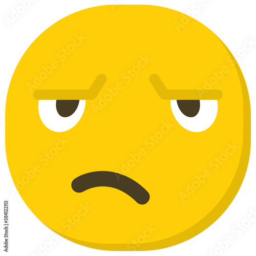 
Worried face flat emoji icon vector 
