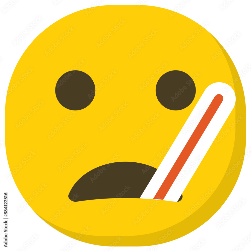 A face shown with a thermometer, presumed to be feeling sick, sick emoji
A face shown with a thermometer, presumed to be feeling sick, sick emoji