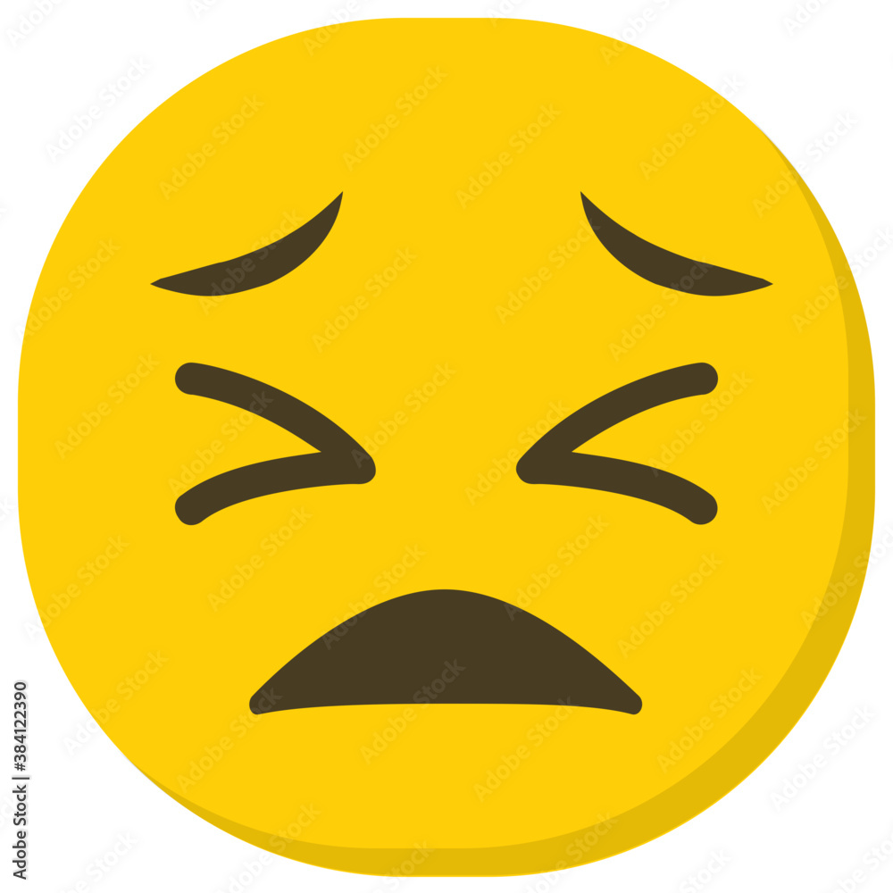 Worried face flat emoji icon vector
Worried face flat emoji icon vector