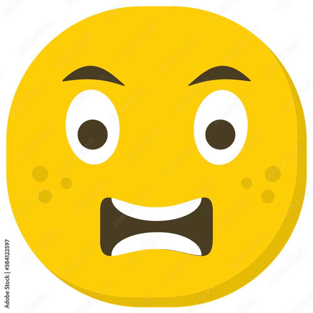 Fototapeta premium Worried face flat emoji icon vector
