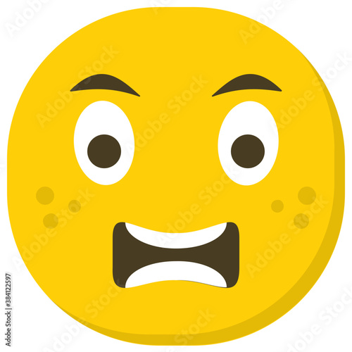 
Worried face flat emoji icon vector 
