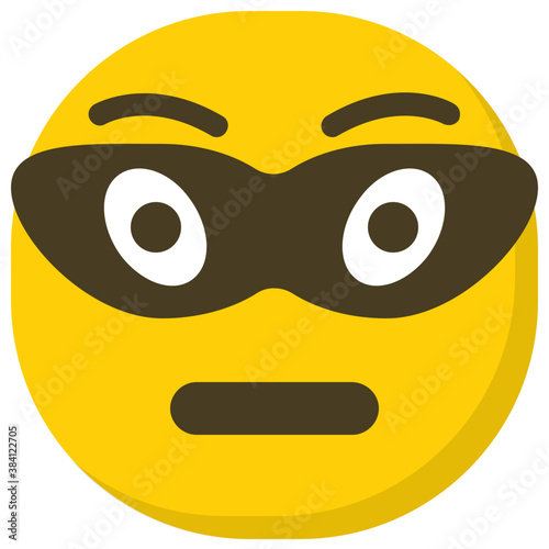 
A simple flat icon design of burglar emoji 
