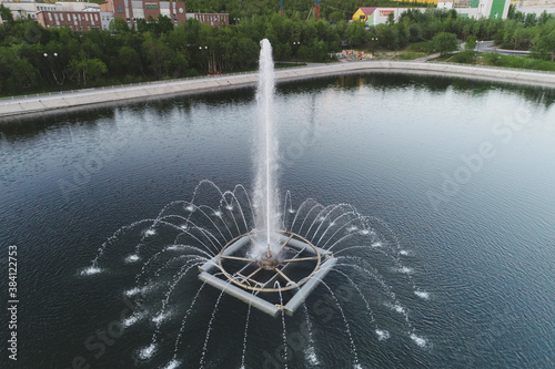 Aerial Townscape of Kirovsk Town located in Northwestern Russia on the Kola Peninsula