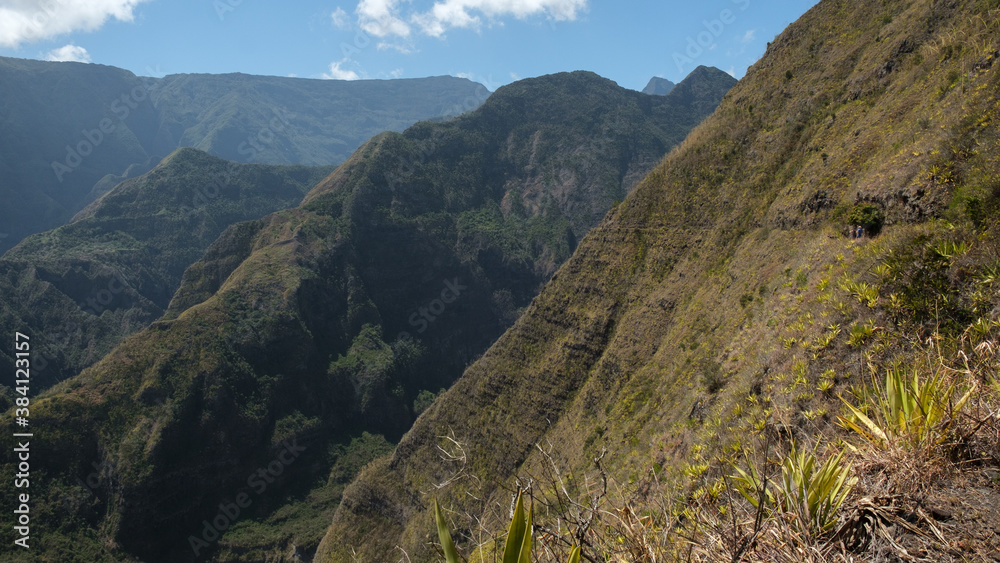 View on the canyons of Reunion Island