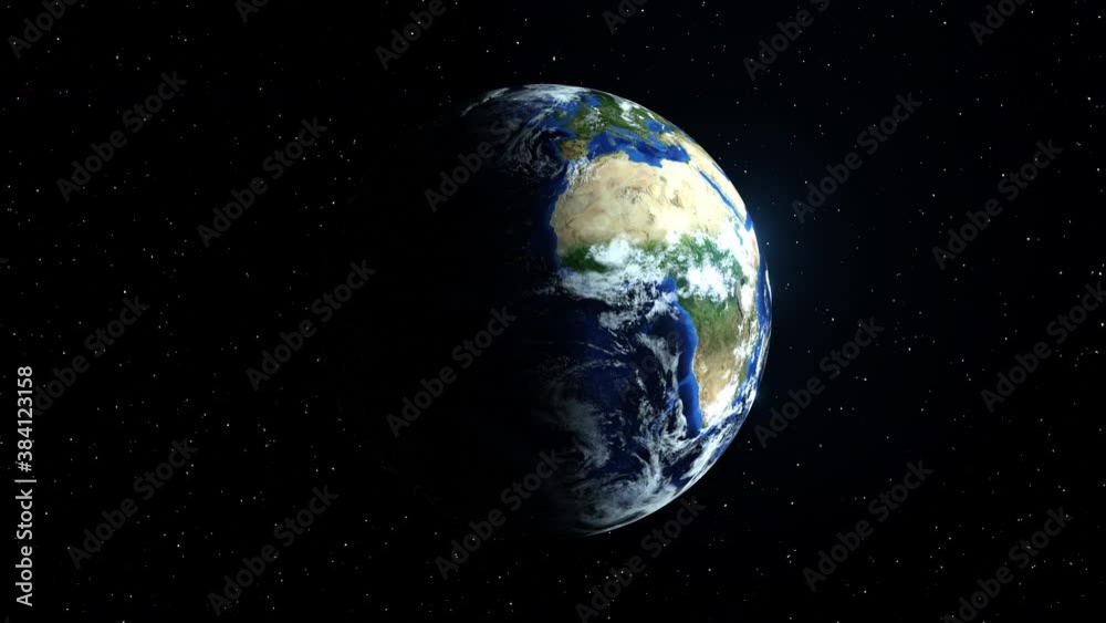 Animation of Planet earth as seen from space. Elements of this media furnished by NASA.