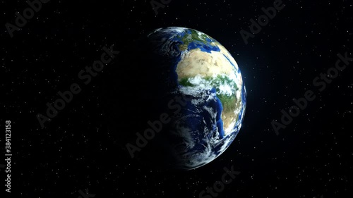 Animation of Planet earth as seen from space. Elements of this media furnished by NASA.