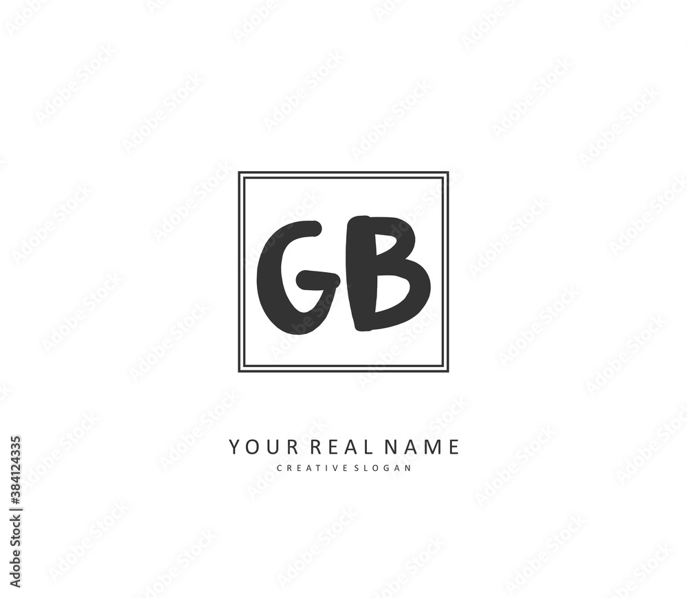 G B GB Initial letter handwriting and signature logo. A concept handwriting initial logo with template element. G B GB Initial letter handwriting and signature logo. A concept handwriting initial logo with template element.