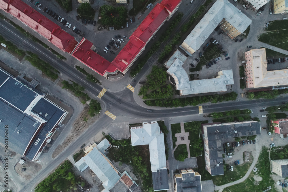 Aerial Townscape of Kirovsk Town located in Northwestern Russia on the Kola Peninsula Aerial Townscape of Kirovsk Town located in Northwestern Russia on the Kola Peninsula