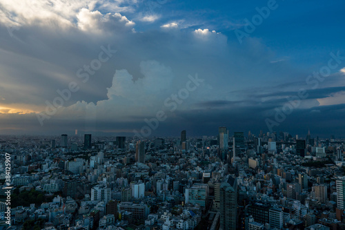 clouds over city