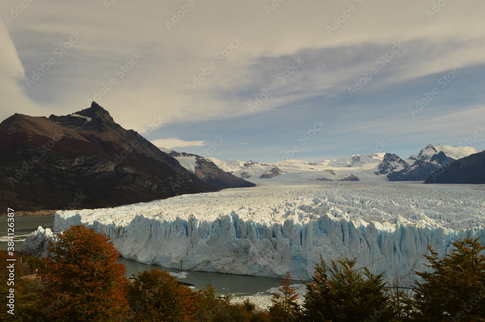 The huge and mighty Perito Moreno Glacier in Los Glaciares National Park in Patagonia, Argentina