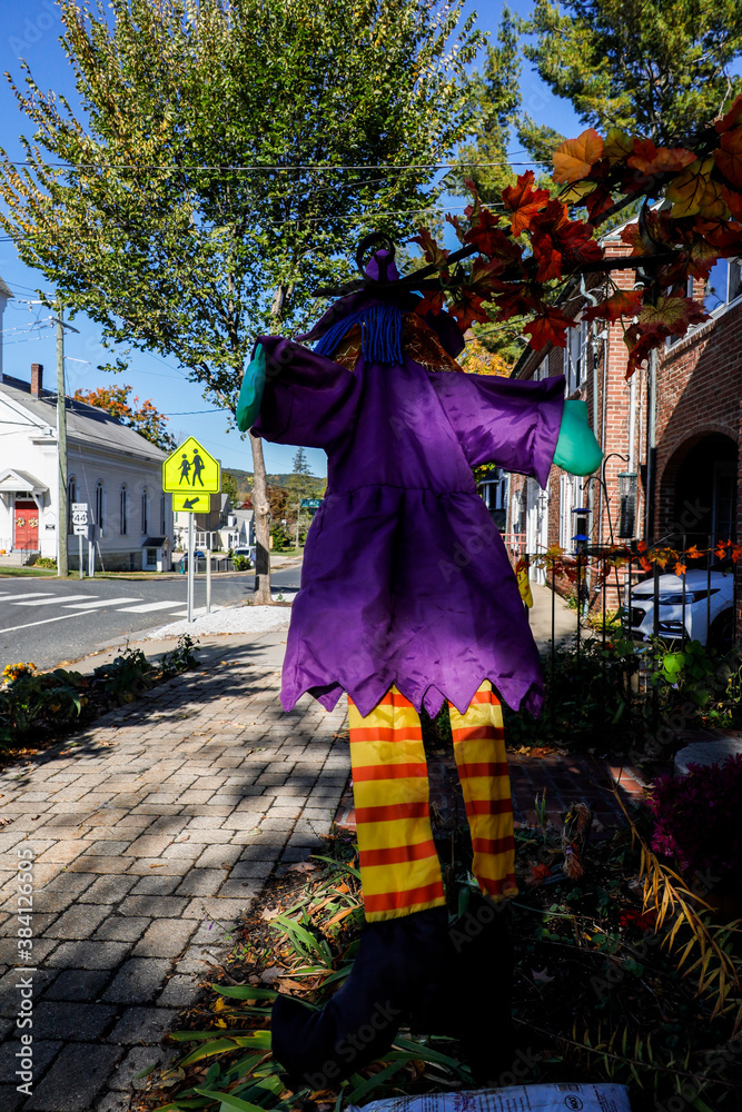 Canaan, Connecticut USA Halloween doll hanging in a tree. Canaan, Connecticut USA Halloween doll hanging in a tree.