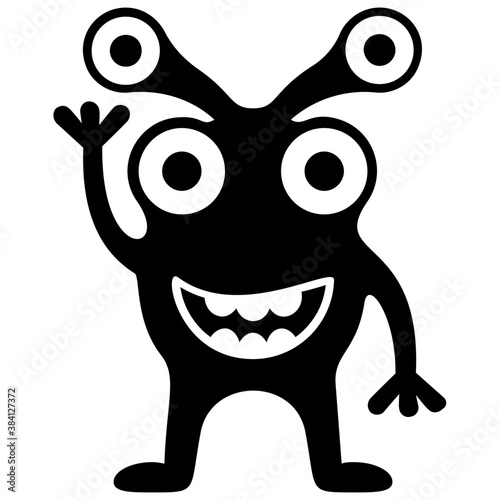 
Monster having four eyes and terrible face, cartoon monster 
