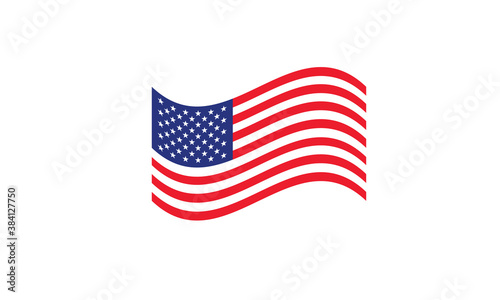 USA, United States, U.S., America flag waving vector illustration
