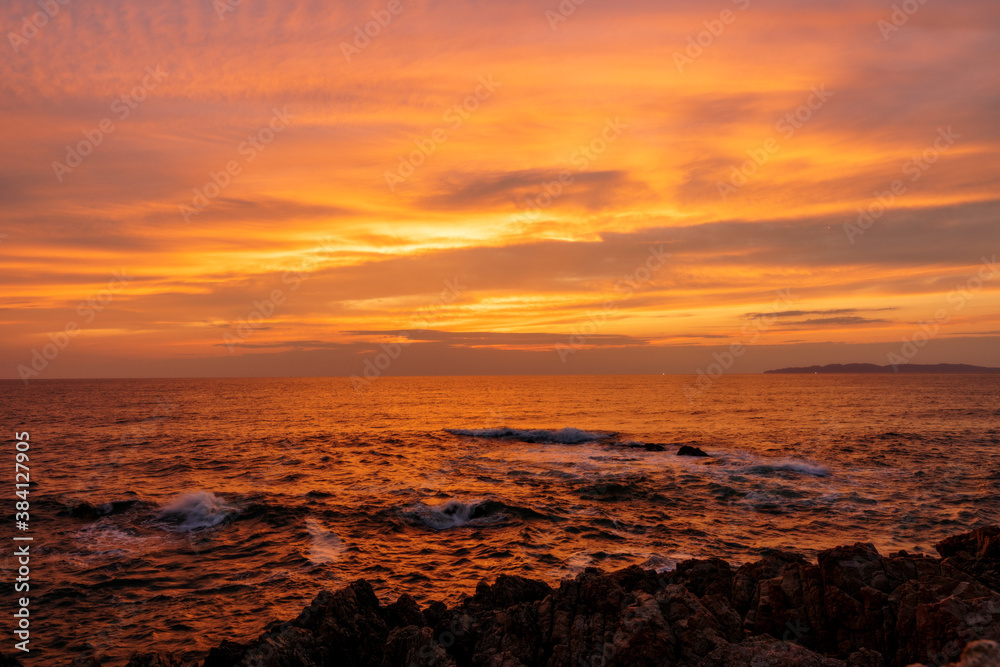 sunset over the sea