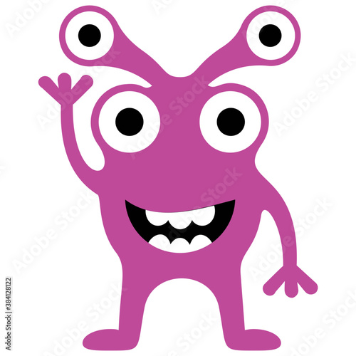 
Monster having horrible face, eyed alien 

