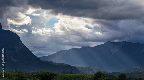 mountain and cloud at sunset time. Dramatic cloud moment. © surawach5