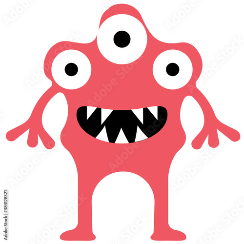 
Monster having horrible face, eyed alien 
