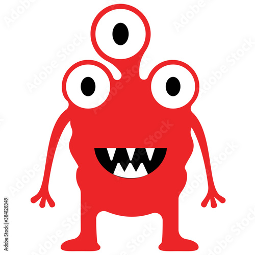 
Monster having horrible face, eyed alien 

